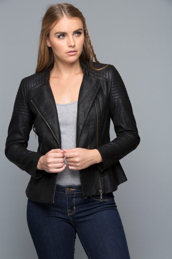 Edgy Vegan Leather Moto Jacket