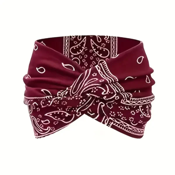 Paisley Print Wide Twist Headband - Image 4