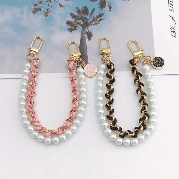 Pearl Braided Chain Bag Charm (2 Color)