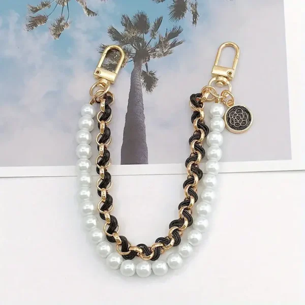 Pearl Braided Chain Bag Charm (2 Color) - Image 2