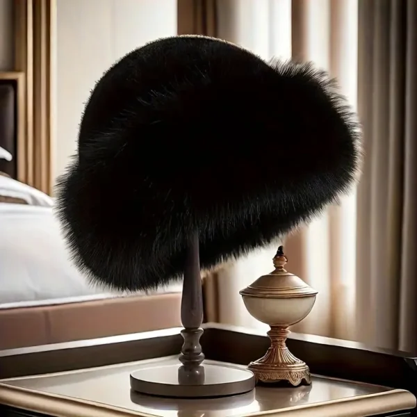 Faux Fur Satin Lined Dome Top Winter Hat (2 Colors)