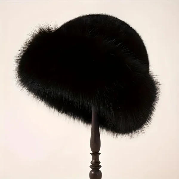 Faux Fur Satin Lined Dome Top Winter Hat (2 Colors) - Image 5