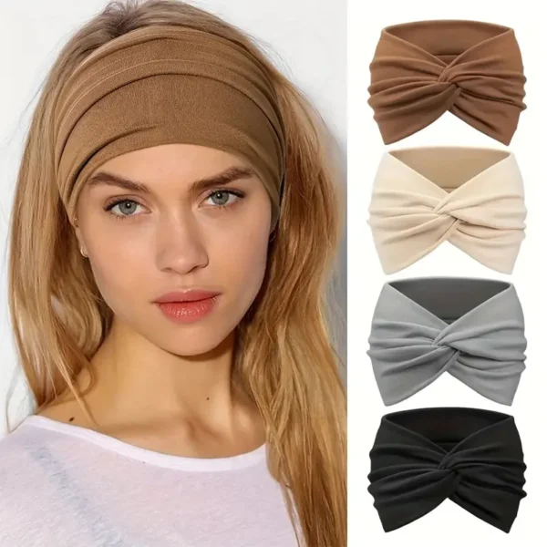 Wide Earthy Color Twist Front Headband - Image 2