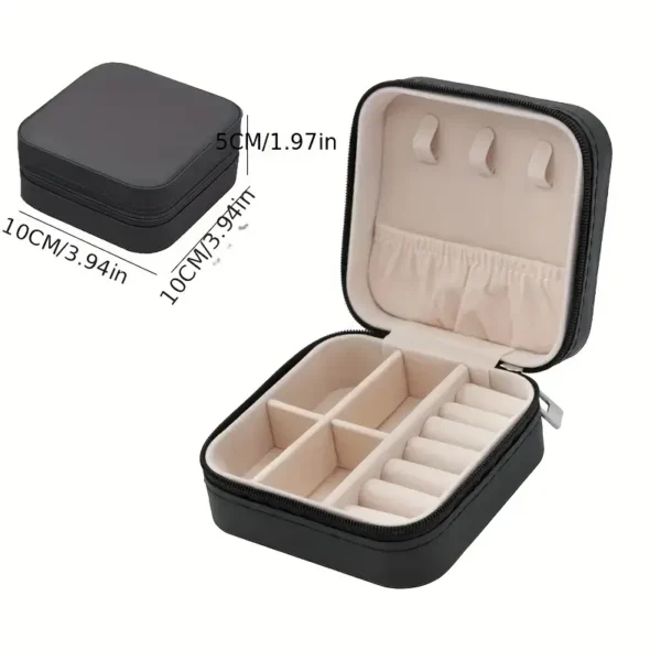 Textured Compact Jewelry Box (4 Colors) - Image 3