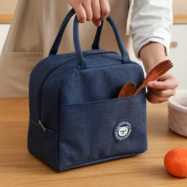 Insulated Canvas Tote Lunch Bag - Image 2