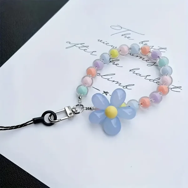 Colorful Flower Wrist Strap Phone Lanyard