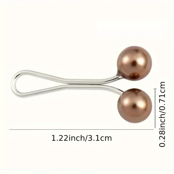 6pc Twin Pearl Beaded Hijab Clips Set - Image 4