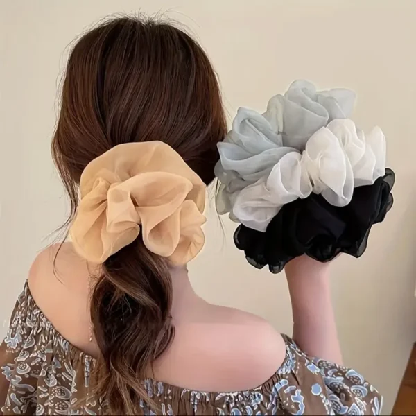 Chiffon French Puff Ponytail Scrunchie (5 Colors)