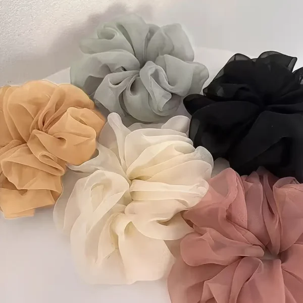 Chiffon French Puff Ponytail Scrunchie (5 Colors) - Image 3