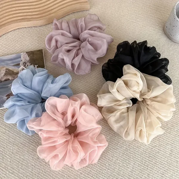 Chiffon Mesh Ponytail Scrunchie (5 Colors) - Image 2