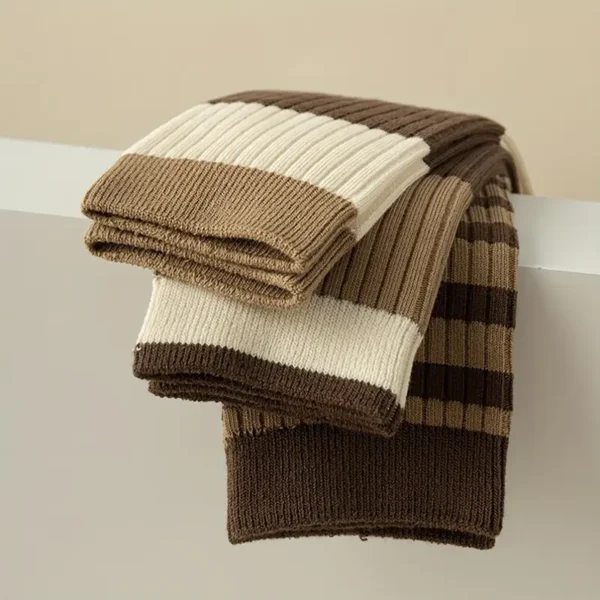 Brown Variety Striped Mid Calf Socks 5pc Set - Image 6