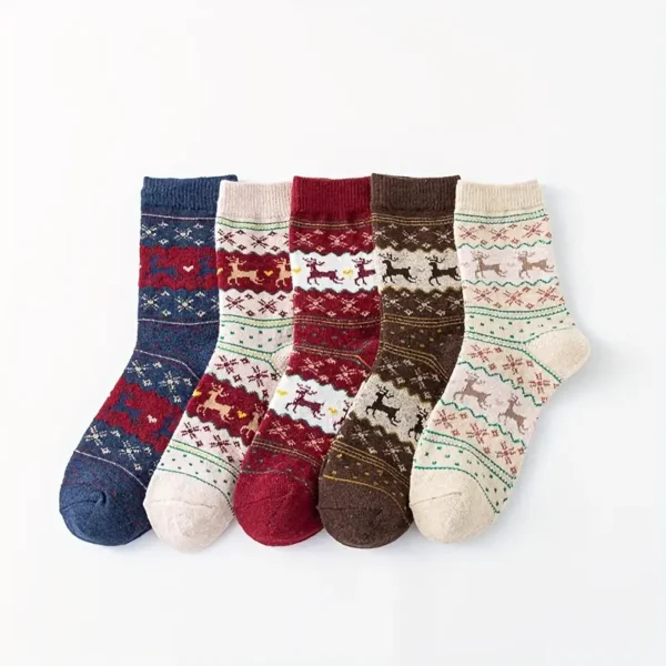 Prancing Deer Crew Socks 5pc Set - Image 4