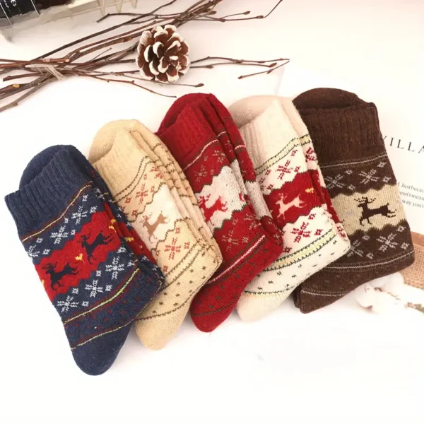 Prancing Deer Crew Socks 5pc Set - Image 3