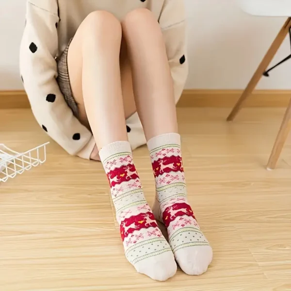 Prancing Deer Crew Socks 5pc Set - Image 8