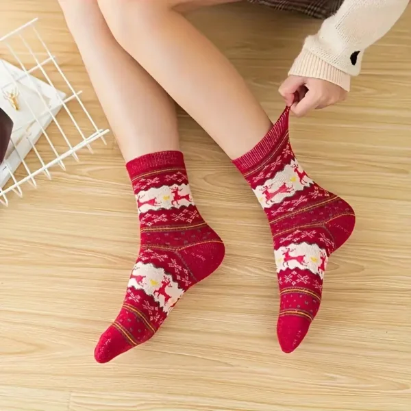 Prancing Deer Crew Socks 5pc Set - Image 7