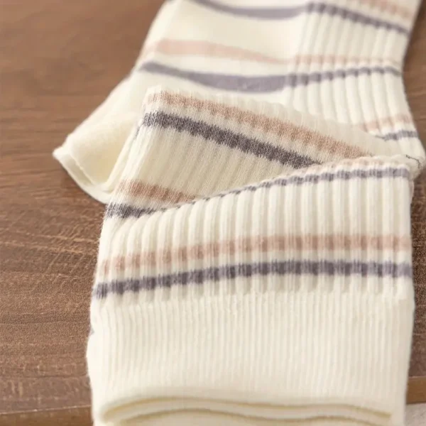 Pastel Striped Crew Socks 5pc Set - Image 3