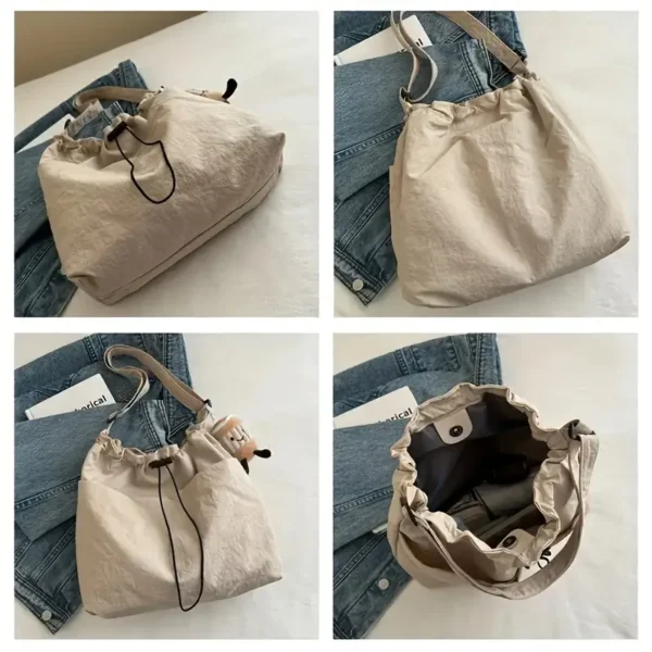 Minimalist Front Pocket Drawstring Handbag - Image 3