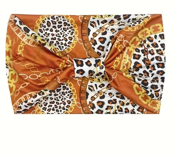 Bright Leopard Print Wide Headband - Image 3