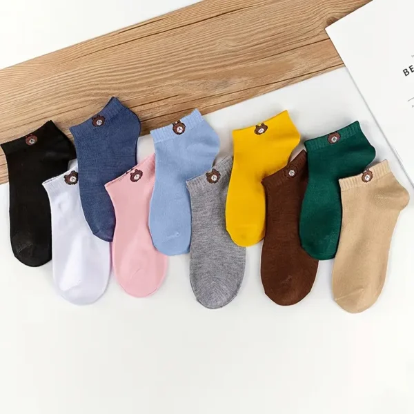 Bear Character Printed Ankle Socks 10pc Set - Image 5