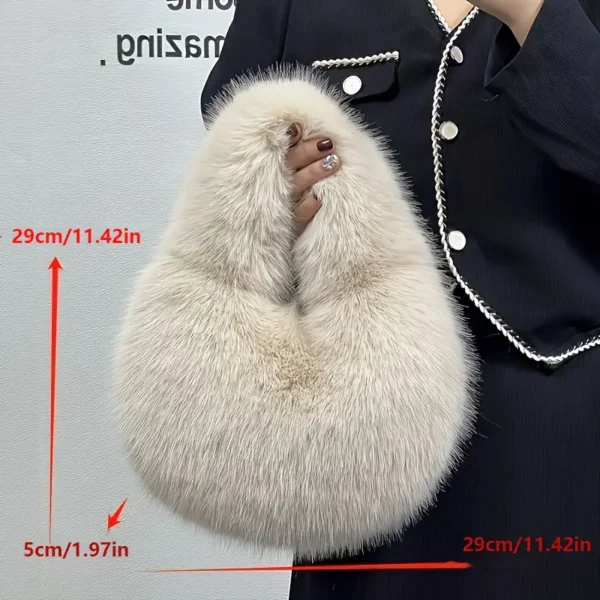 Elegant Faux Fur Bucket Bag (3 Colors) - Image 4