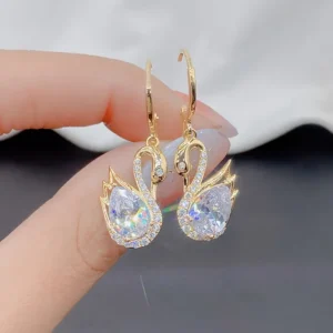 Pretty Crystal Swan Fashion Earrings