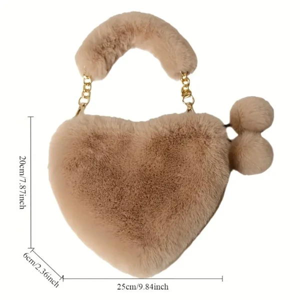 Plush Heart Shaped Crossbody Bag - Image 4