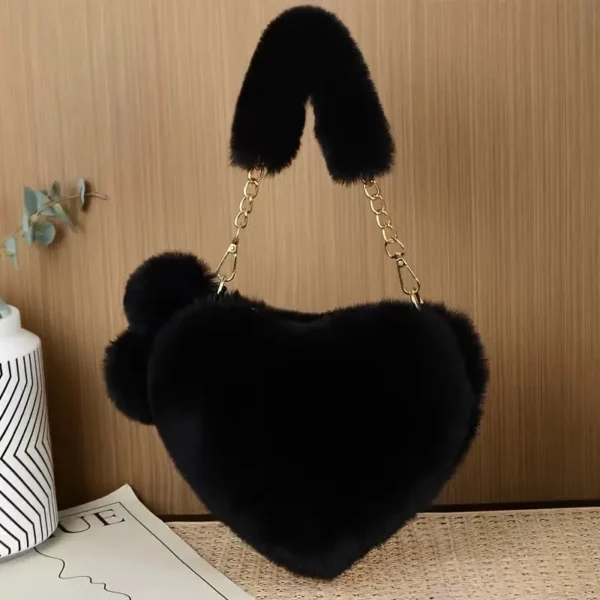 Plush Heart Shaped Crossbody Bag - Image 3