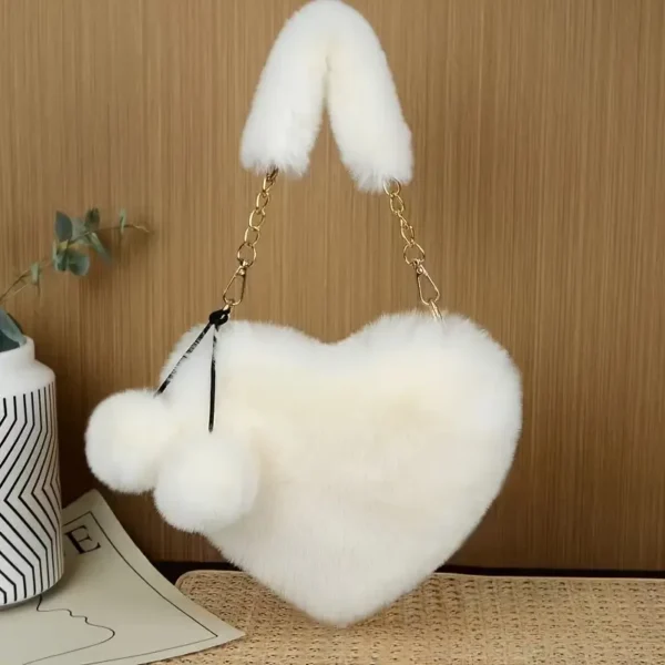 Plush Heart Shaped Crossbody Bag